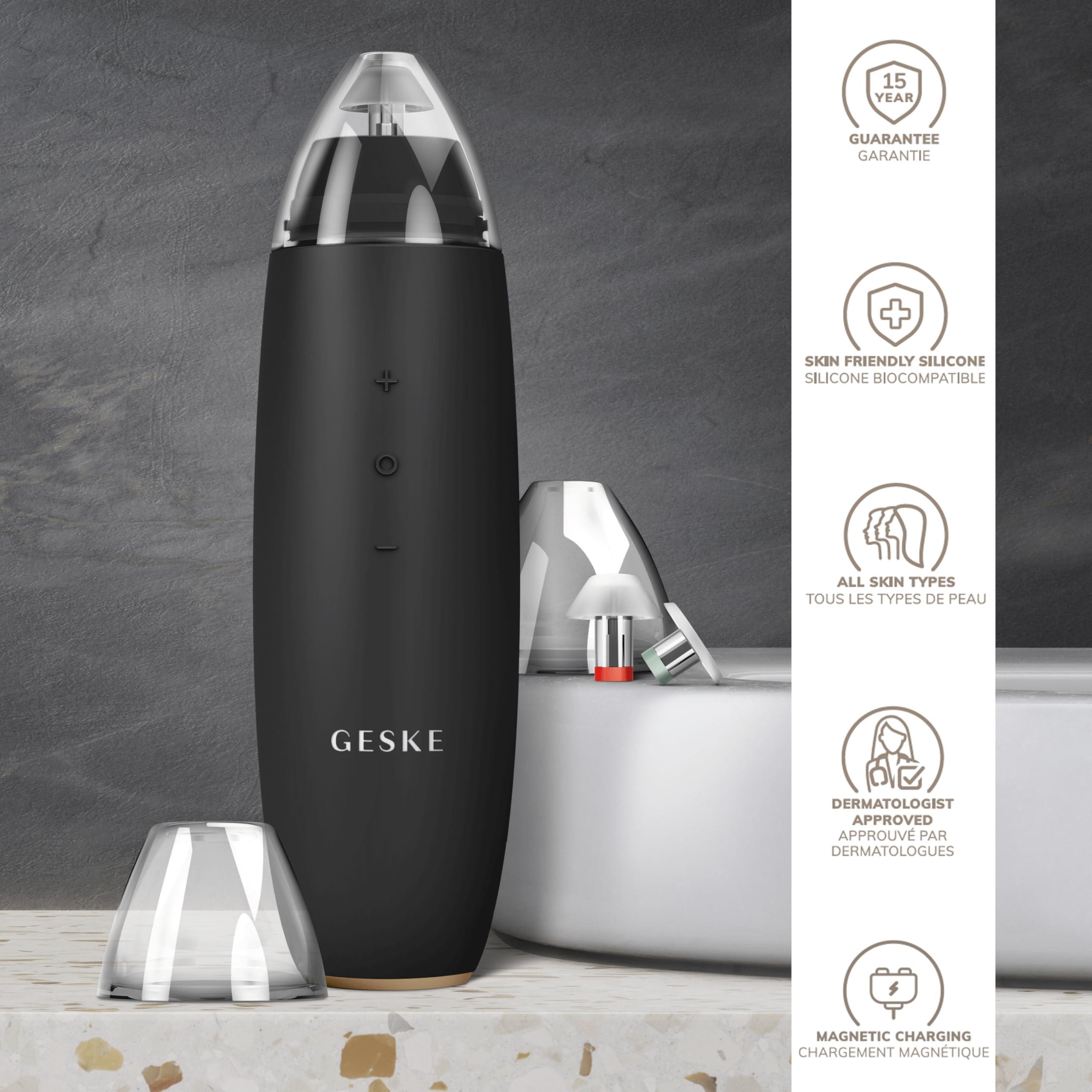 GESKE GESKE SmartAppGuided MicroDermabrasion Blackhead Remover | 7 in 1 | Blackhead Remover | Electric Pore Cleaner | Innovative Vacuum Cup | Beauty Tool | Skin Cleansing Device | Skincare Device