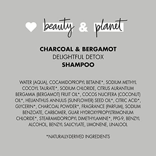 Love Beauty And Planet Love Beauty and Planet Delightful Detox Daily Clarifying Sulfate-Free Shampoo Charcoal and Bergamot Cleansed Hair Care Silicone-free, Paraben-free, Vegan Shampoo 32.3 oz