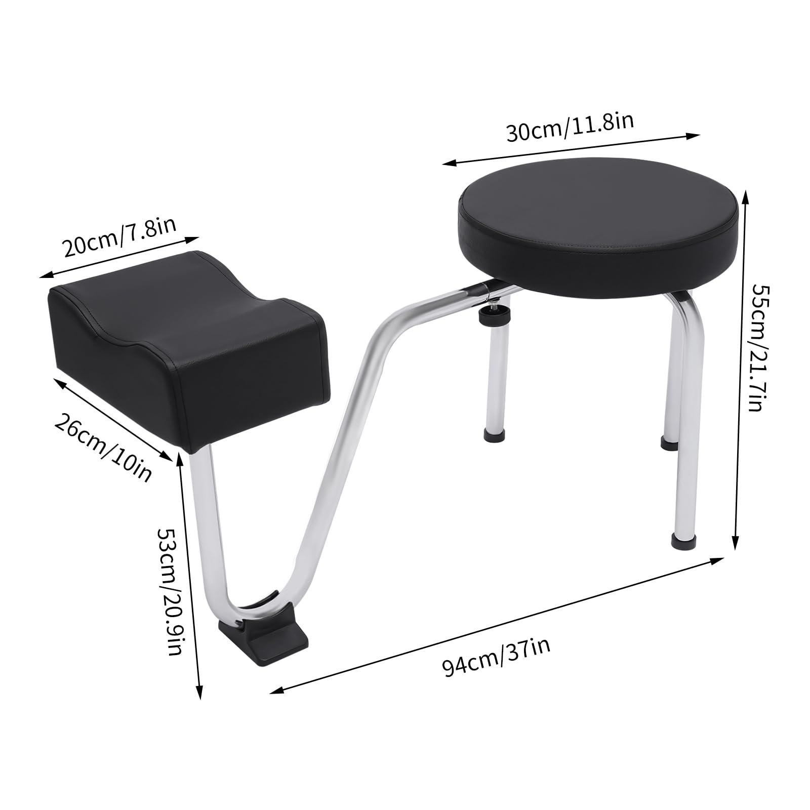 ACNAO ACNAO Pedicure Stool with Footrest,Modern Style Height and Length Adjustable Leg Rest PVC Pad Pedicure Foot Rest Stand Nail Station for Spa Beauty Salon Studio Equipment Supplies,Black