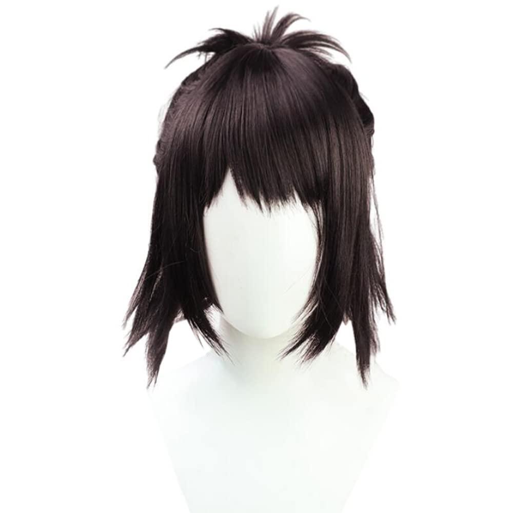osseoca osseoca Hange Zoe Short Half Ponytail Dark Brown Synthetic Hair Japanese Cosplay Party Natural Female Wigs with Bangs