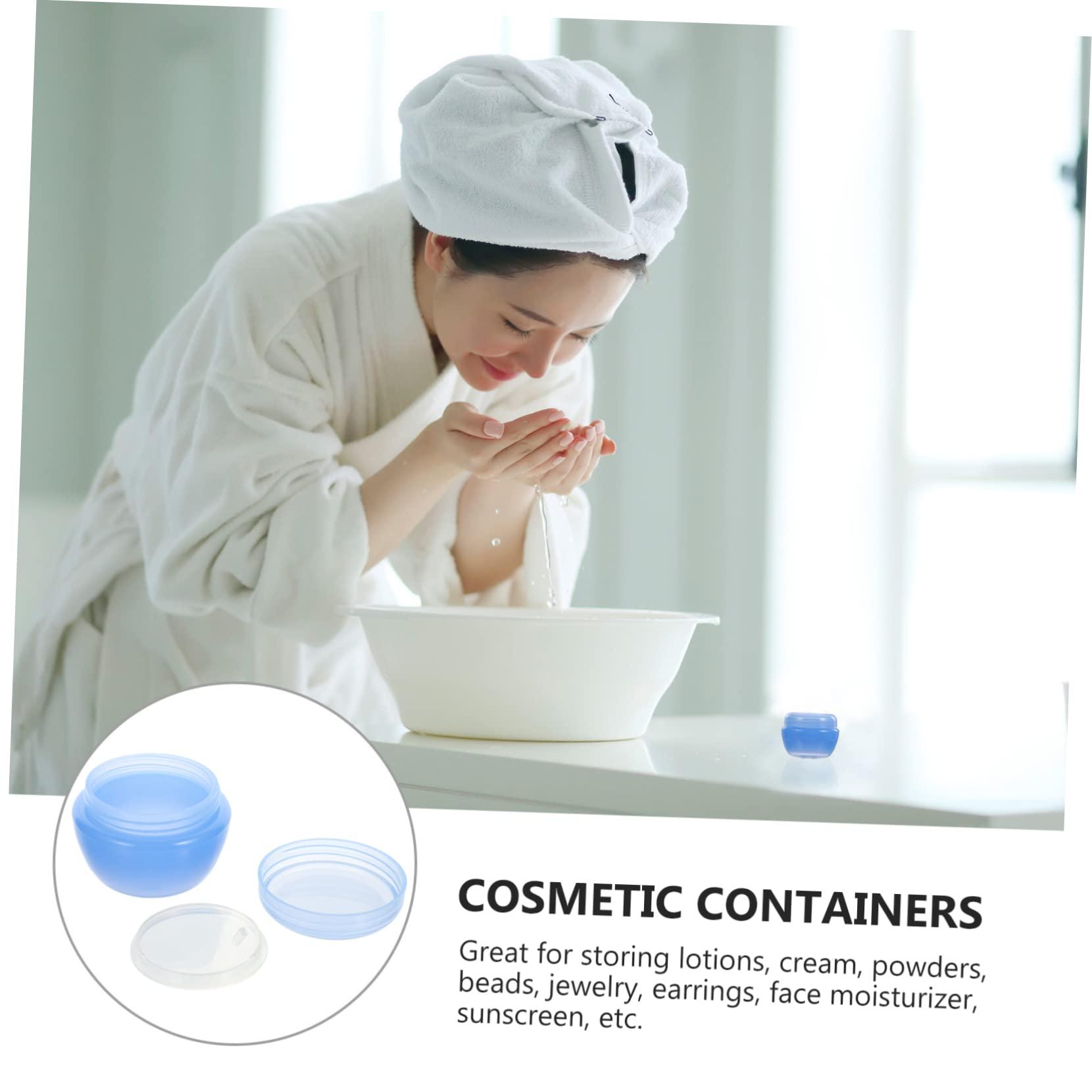 CANIGHT CANIGHT 12pcs Plastic Cream & Milk Box Cream Jars with Lids Cosmetic Cream Containers Platic Round Pot Jars Containers with Lids Makeup Containers Creme Makeup Cosmetic Containers Blue