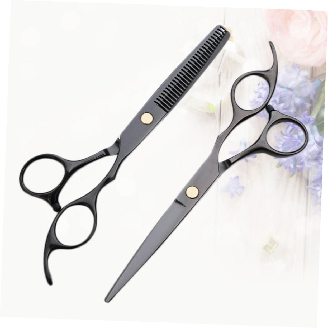 DOITOOL DOITOOL 2pcs Hairdressing Scissors Hair Salon Cutter Haircut Scissor Hair Styling Tools Barbers Shears Black
