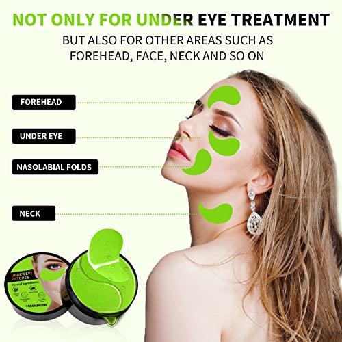 Treondexir Under Eye Patches, Eye Masks 70PCS, Eye Patches for Puffy Eyes, Under Eye Mask Dark Circles and Puffiness w/Collagen, Green Tea, Aloe Vera for Puffy Eyes Treatment, Eye Bags Treatment for Women Men