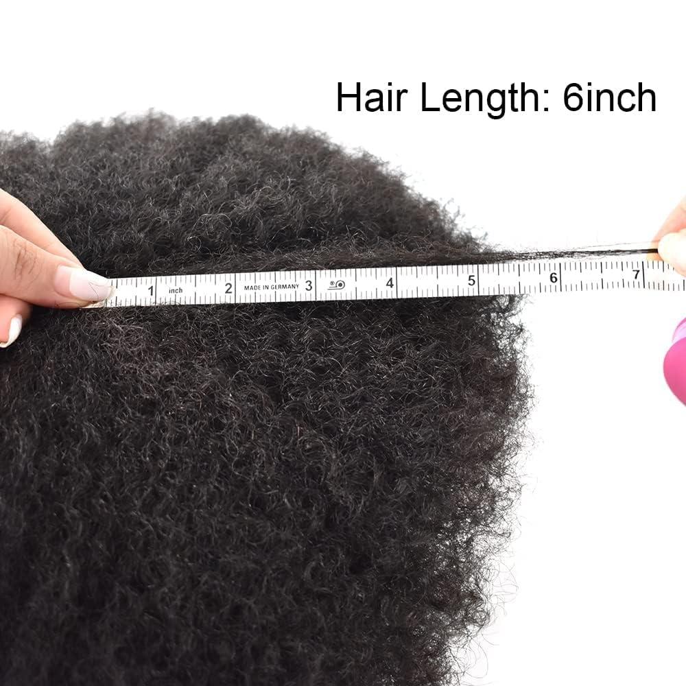 Curve Hair Afro Toupee for Men Afro Curl Hair Pieces for Black Mens Human Hair Replacement System 8x10\" Full Lace Hair Units Jet Black 12mm Mens Waves