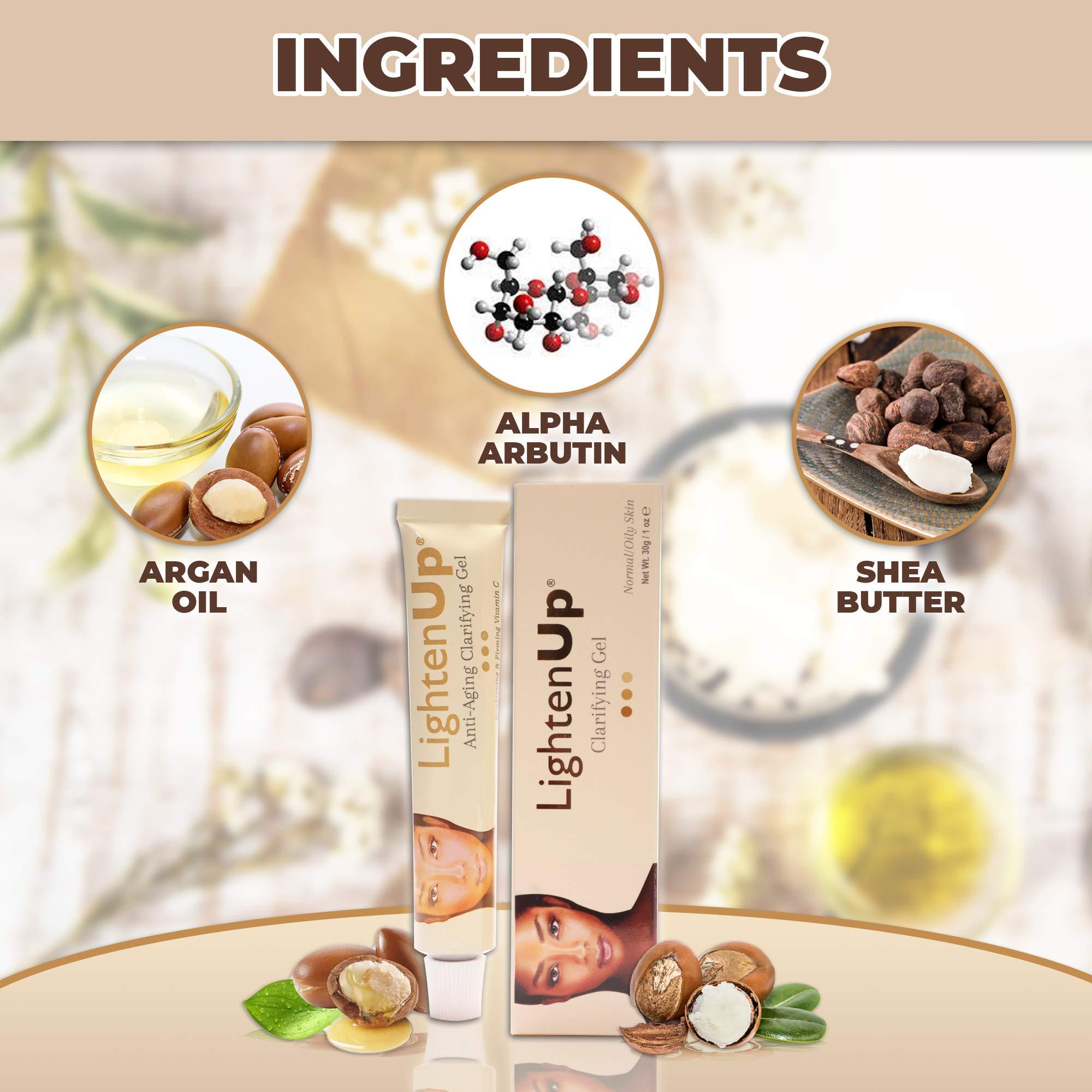 OMIC Lighten-Up LightenUp Anti-Aging Skin Brightening Gel - 1 Fl oz / 30ml | Anti-Aging Cream, with Alpha Arbutin , Argan Oil, Vitamin C