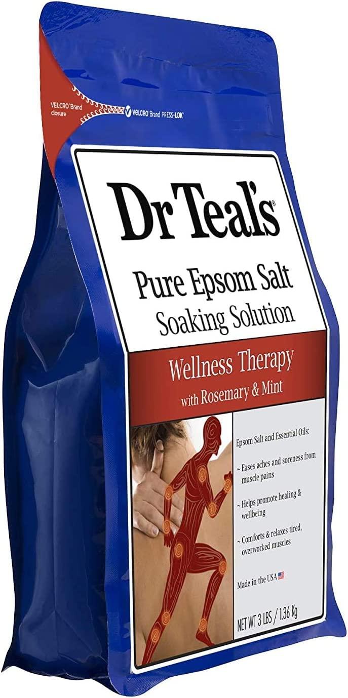 Dr Teal's Dr. Teal's Pure Epsom Salt Soaking Solution Gift Set (3 Pack, 3lbs ea.) - Soothe & Sleep Lavender, Relax & Relief Eucalyptus with Spearmint, Wellness Therapy with Rosemary & Mint