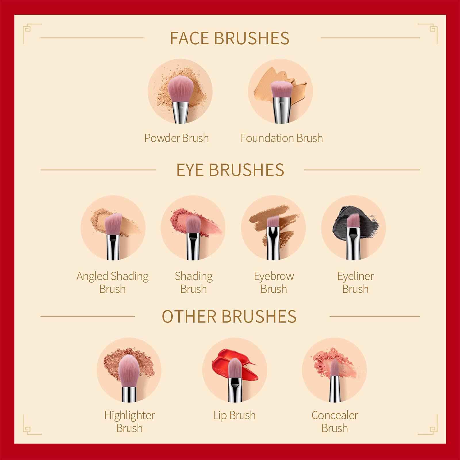 PALACE IDENTITY PALACE IDENTITY Makeup Brushes Set,Professional Makeup Brush Set Premium Pearl White,Concealers Eyeshadow Brush Make up Brushes Set,9PCs