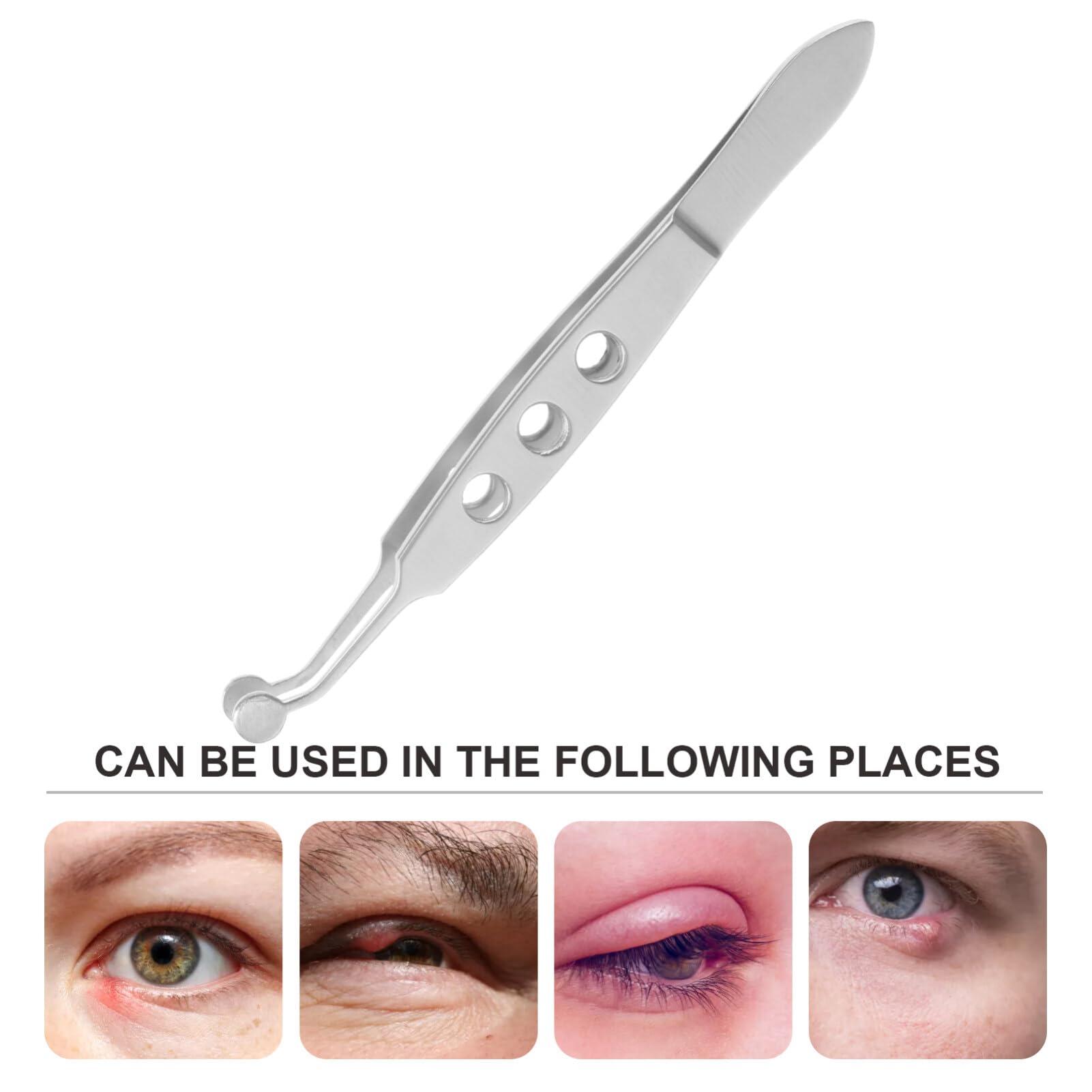 FOMIYES Meibomian Gland Massage Forceps Eyelid Compressor Stainless Steel Eyelid Tweezers Stainless Steel Meibomian Expressor Meibomian Gland Forcep Meibomian Gland Expressor