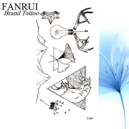 TTHUONG THATHU Summer Hot Triangle Geometric Black Mountain Waterproof Tattoo Arrow Women Body Arm Art Drawing Tattoo Men Cool Hand Chain Tatto