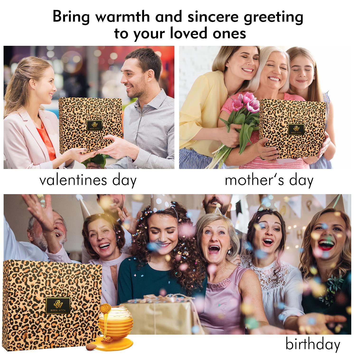 RA ROSA ACCA Bath Gift Set for Women,20 Pcs Skin Care Set Leopard Print Spa Gifts for Birthday, Mother's Day, Valentine's Day. Home Spa Kits, Skin Care Stuff with Shower Gel, Body Lotion, Manicure Set.