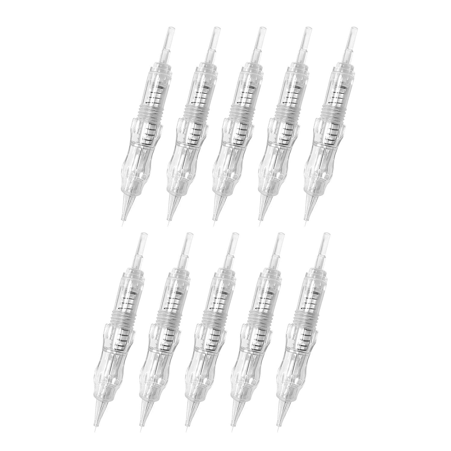 BIOMASER Cartridge Needles – BIOMASER 10PCS Sterilized Permanent Makeup Cartridge Needles Screw Thread Tattoo Needle for Permanent Makeup Machine Tattoo Pen for Eyebrow Eyeliner Lip Contour(5RL-0.25MM)