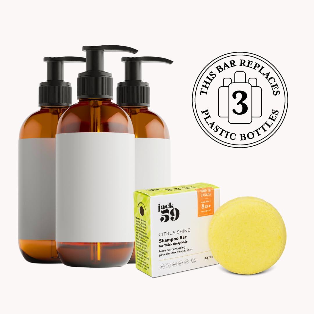 Jack59 Jack59 Solid Shampoo Bars for Thick Curly Hair, Soap Bar with Orange and Bergamot Essential Oils pH Balanced, Color Safe, Vegan Organic Shampoo Bar, Citrus Shine 3 oz