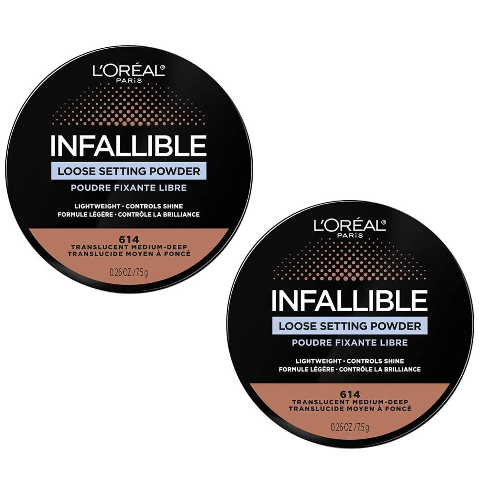 LOral Paris Pack of 2 L\'Oreal Paris Tinted Loose Setting Powder, Translucent Medium-Deep 614