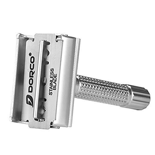ASSURED 2 Pieces of Assured Stainless Steel Double Edge Safety Razors with 10 Asured blades & 10 Doroco blades