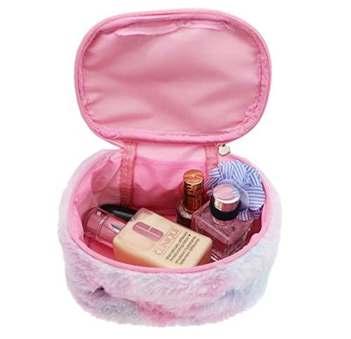 Newfancy Newfancy Women Girls Kids Fluffy Faux Fur Unicorn Makeup Bag Small Cosmetic Organizer Plush Travel Storage Bags Toiletry Kit Case