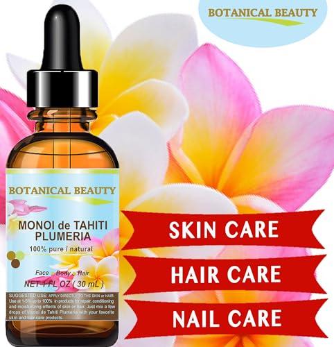 Botanical Beauty Botanical Beauty MONOI DE TAHITI PLUMERIA OIL Pure Natural. 2 Fl. Oz.- 60 ml. for Face, Skin, Hair, Nail Care and Body