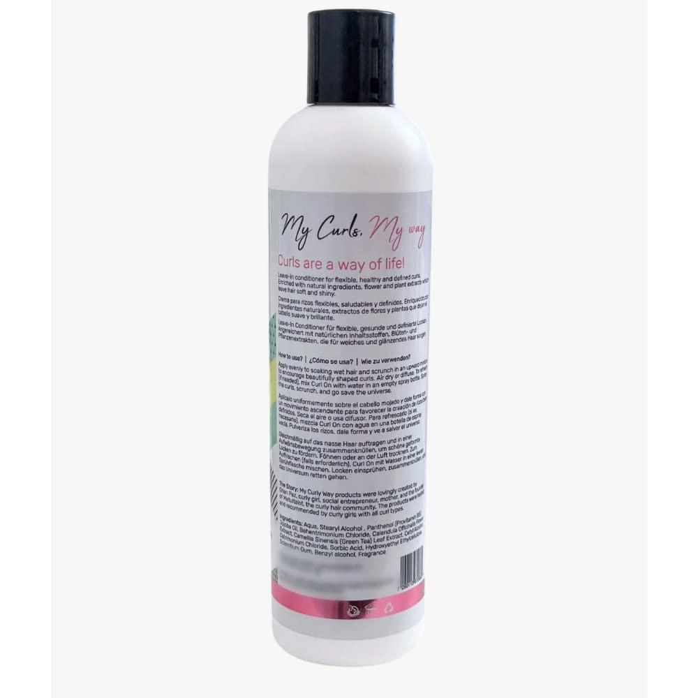 My Curly Way My Curly Way Leave In Conditioner for Curly Hair, Packed with Fruit and Flower Extracts - 10 Oz. Curl On Light Moisturizer Cream for Curls, Waves and Coils 100% Vegan!