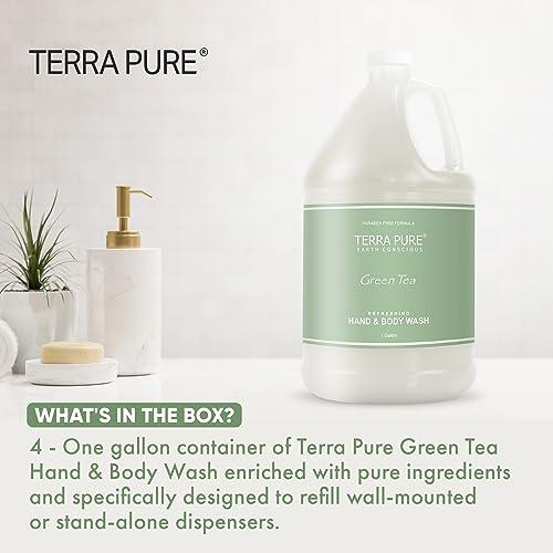 Terra Pure Terra Pure Hotel Hand & Body Wash Soap | Four Gallons | Designed to Refill Soap Dispensers (Set of 4)