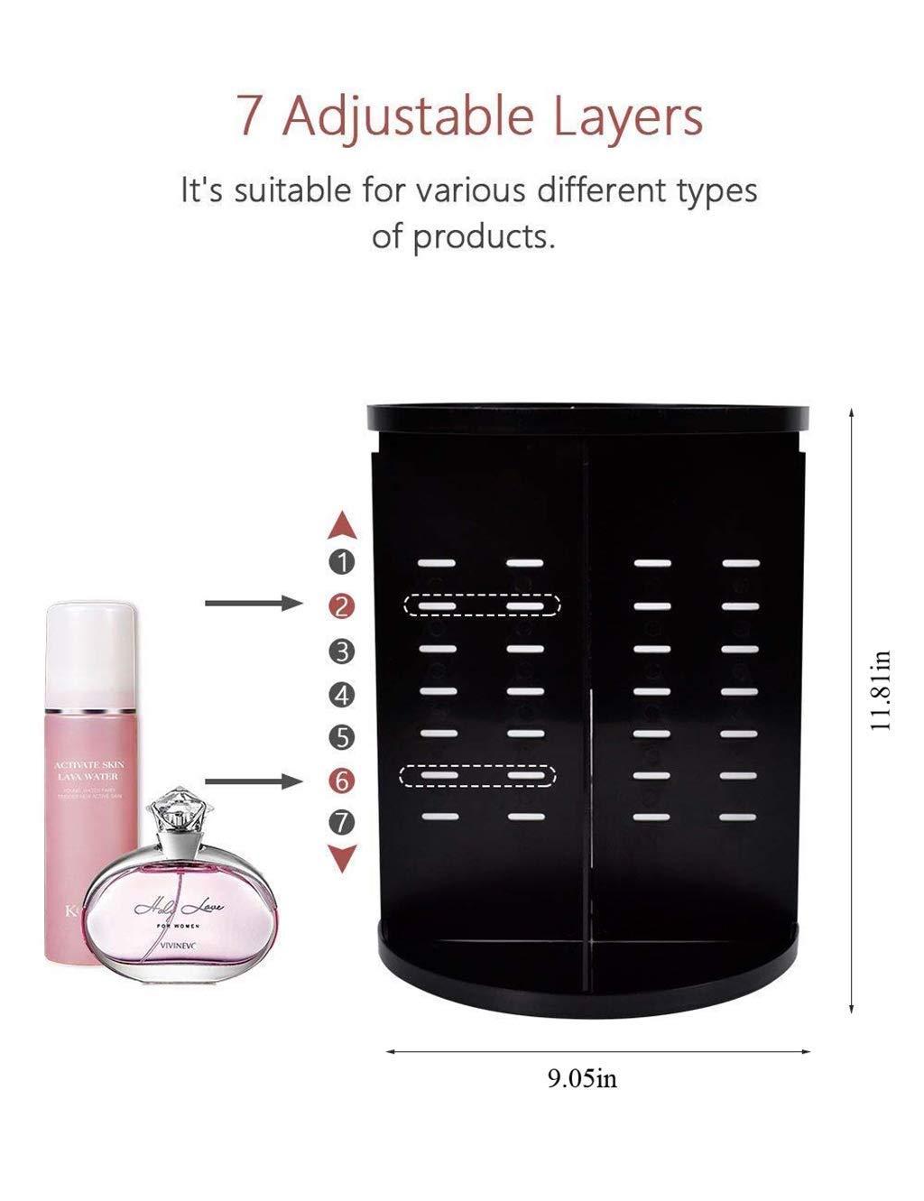 gtfrddjghjgyfrdcfrcfgc Display Case Large Makeup Storage Box rotation Adjustable Tray Makeup Rack Storage Box