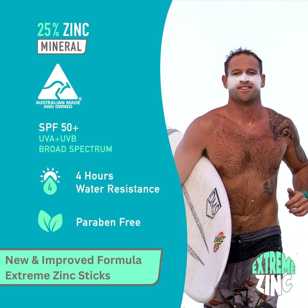 Sun Zapper Sun Zapper (Shell White) Extreme Zinc Mineral Sunscreen Stick  SPF 50+ UVA/UVB Protection  White Color  Made in Australia