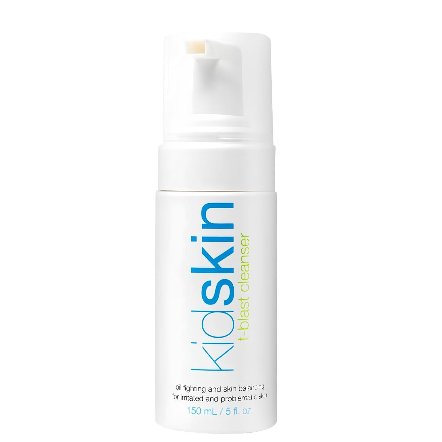 Kidskin Kidskin T-Blast Facial Cleanser, Gentle Face Wash with Tea Tree Oil, Spot Skin Care for Kids and Teens, Non-Drying Natural Cleanser for Oily or Dry, Acne-Prone Skin, 150 ml 5.0 fl oz.