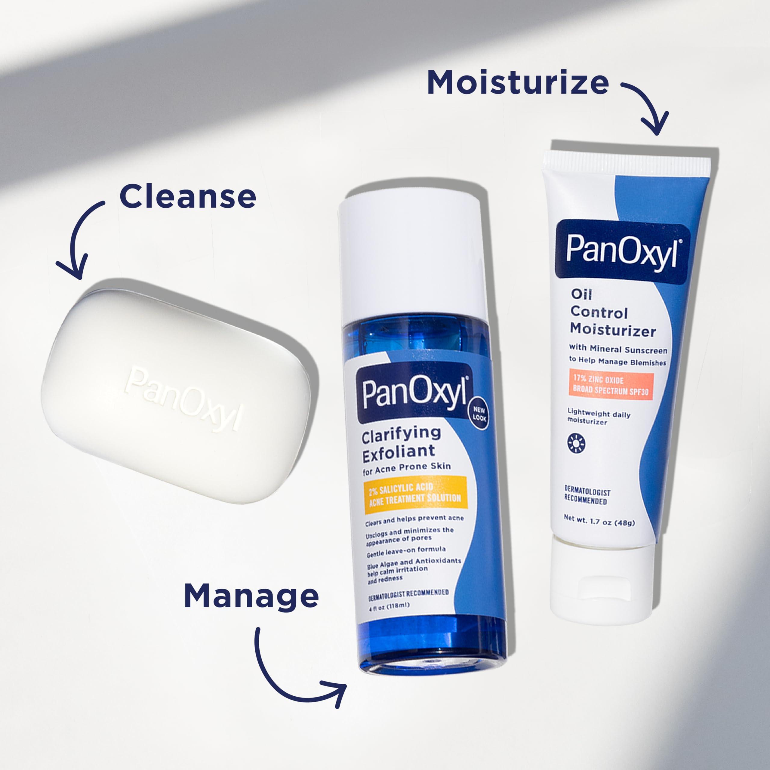 PanOxyl PanOxyl Acne Treatment Bar with 10% Benzoyl Peroxide, Maximum Strength Bar Soap for Face, Chest and Back, Benzoyl Peroxide Soap Body Wash, Vegan, For Acne Prone Skin, 4 oz