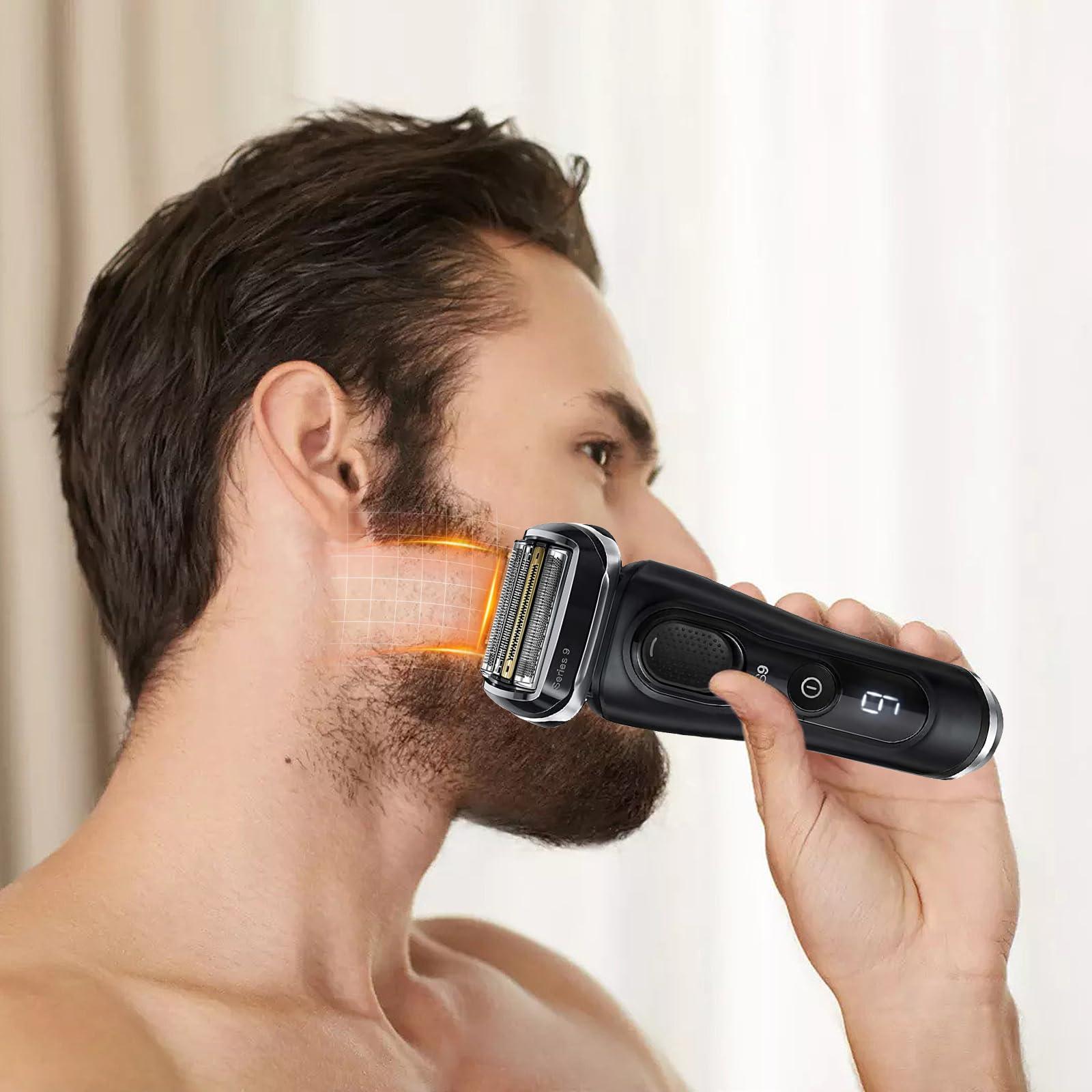 HONGNAL 2 Pack 92B Electric Replacement Shaver Head Accessories Compatible with Braun Series 9 Pro and Series 9 Electric Razors,Black