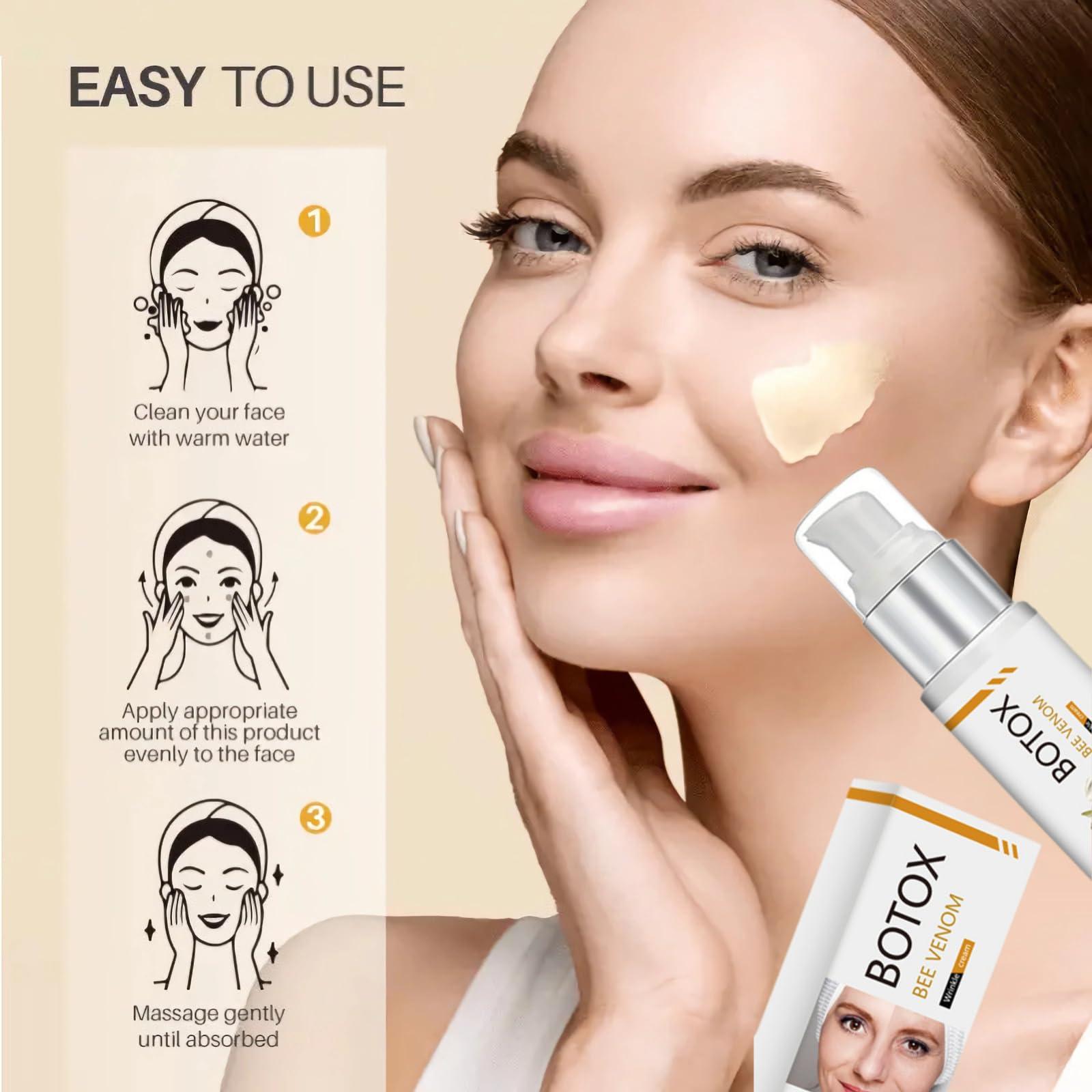 Dyshi New Botox Bee Venom Cream Anti-Wrinkle Firming Multi-Purpose Cream, Upgrade Bee Venom Wrinkle Removal Skin Treatment Cream, Bee Venom Moisturizer Cream for All Skin Types (1)