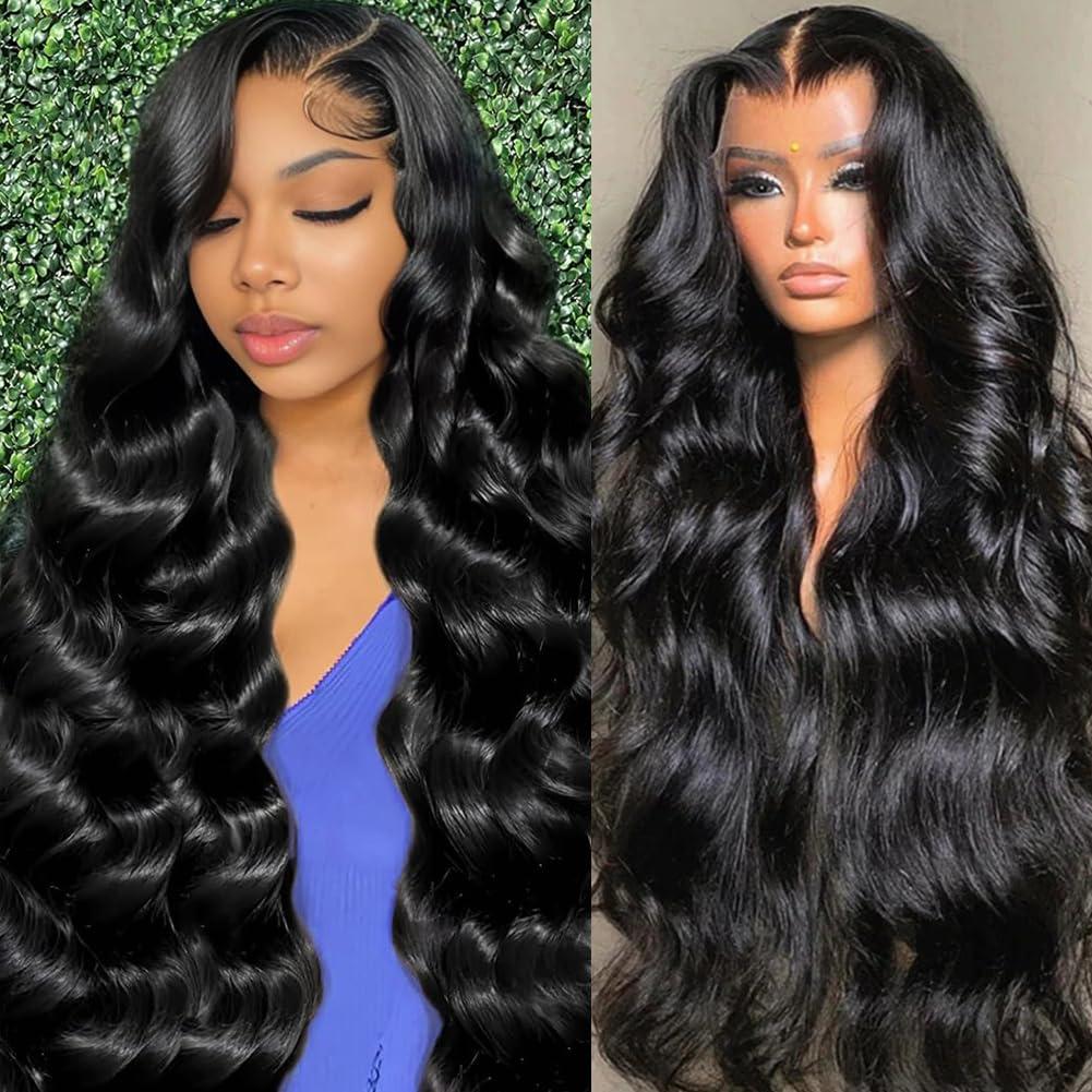 GBUN 22 Inch 13x6 HD Lace Front Wigs Human Hair Body Wave Lace Front Wigs Human Hair Pre Plucked 180% Density Transparent Lace Frontal Wigs Human Hair Lace Front Wigs Baby Hair Human Hair Wig for Women