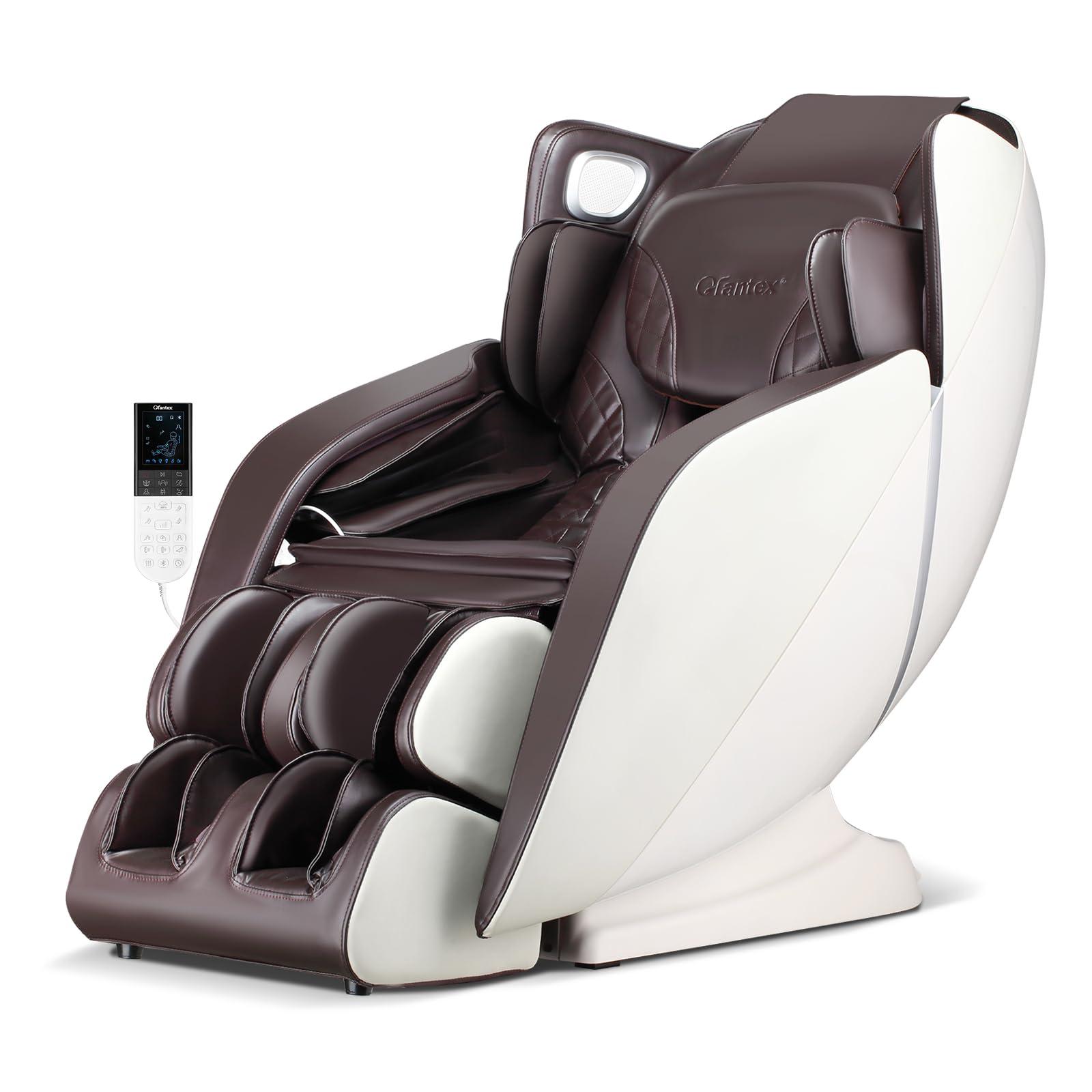 Giantex Giantex Full Body Massage Chair, Zero Gravity Massaging Chair with SL Track, Airbags, Foot Rollers, Shoulder Detection, Heating, Bluetooth, 12 Modes, Voice Control, Assembly-Free, Free Indoor Delivery