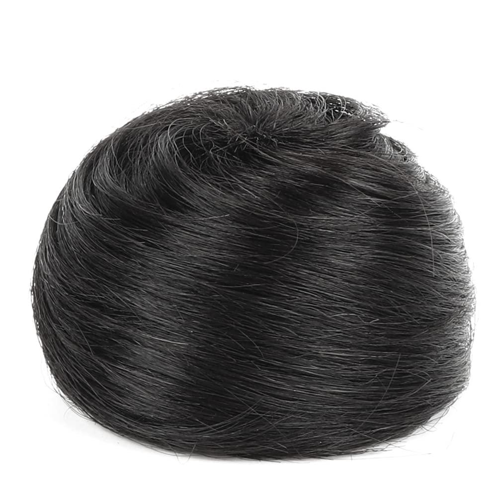 HSPJHTM 2 PCS Messy Bun Hair Piece Human Hair Messy Rose Bun Hair Buns Hair Piece for Women Real Hair Scrunchies Updo Hair Pieces Bun Extension Ponytail Messy Hair Bun - Black