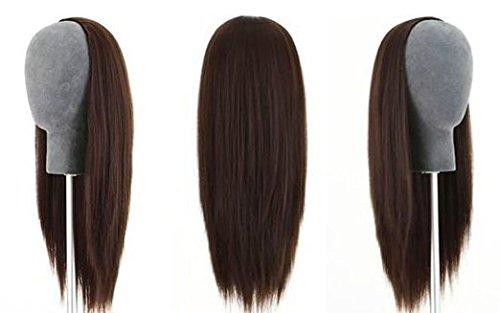 RemeeHi Remeehi 3/4 Half Wig 100% Indian Remy Human Hair Silky Straight Hair Weft Cap to Choose 22" 220g #24 Natural Blonde