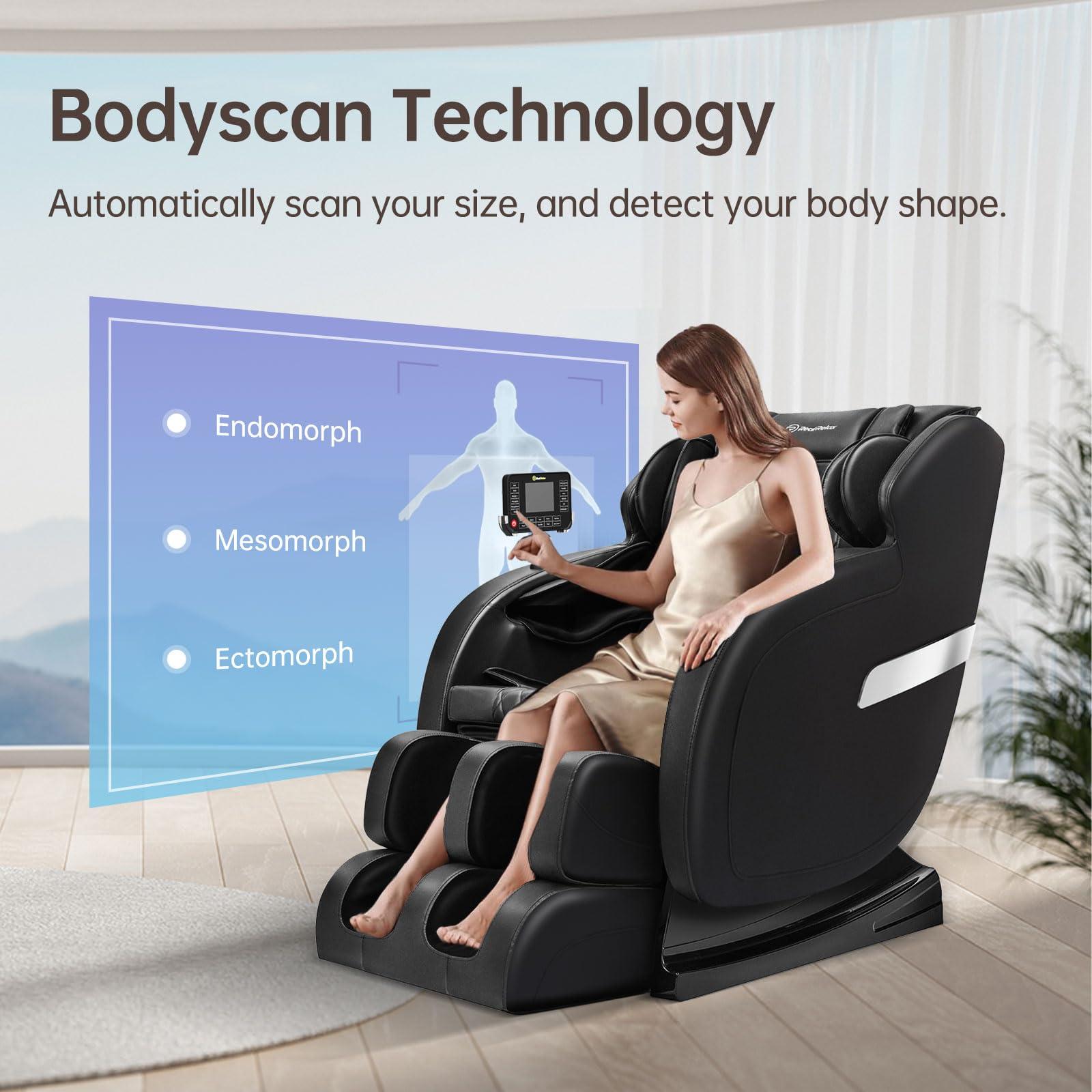 Real Relax Real Relax Massage Chair, SL Track Full Body Zero Gravity Massage Chair Recliner with App Control, Favor 05 (Black)