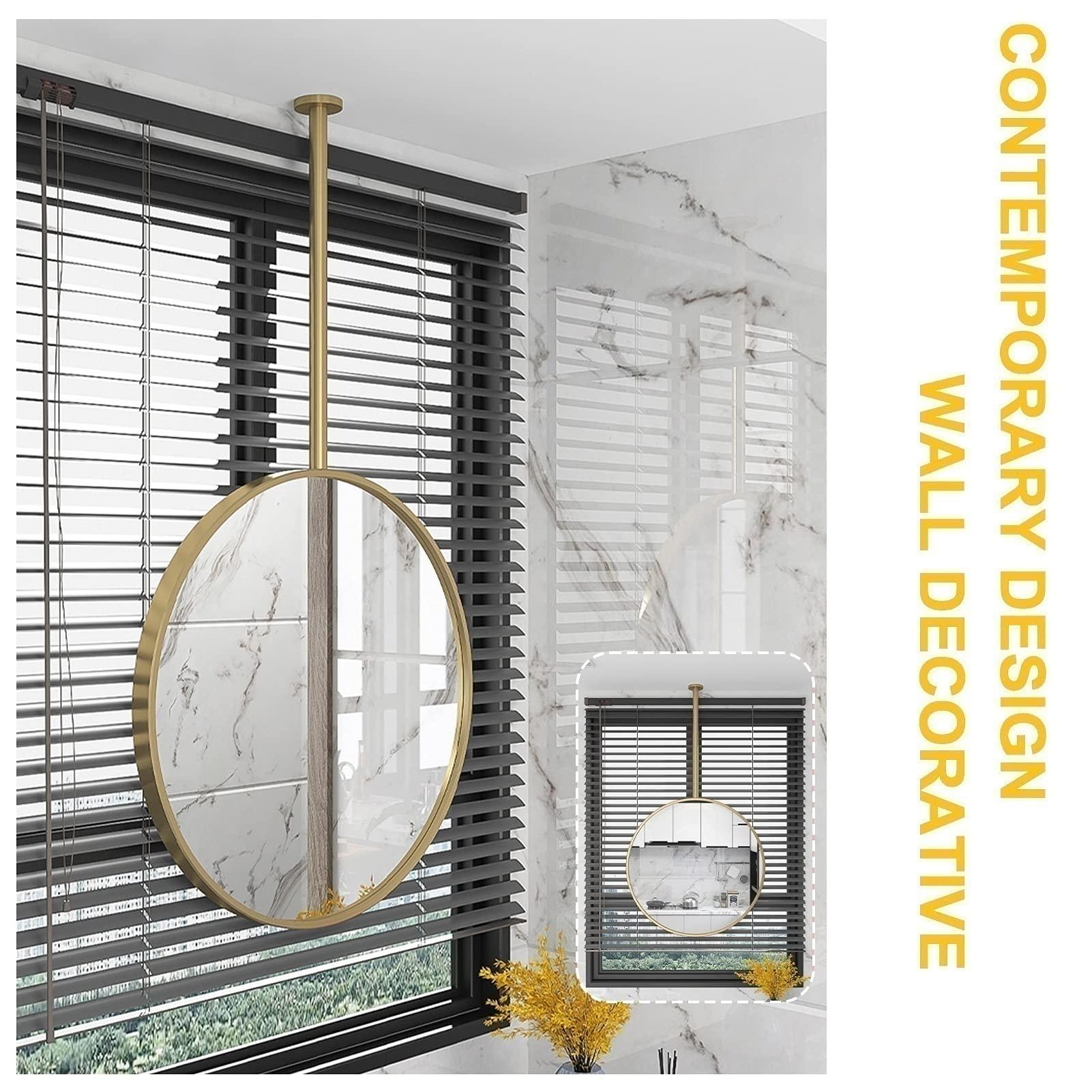 SXBHDM Ceiling Hanging Mirror for Wall Decor, Clean Large Modern Wall Mirror Decorative Mirrors Contemporary Premium Silver Backed Floating Glass, Bathroom Vanity Mirror, Modern Design (Color : Metal Back,