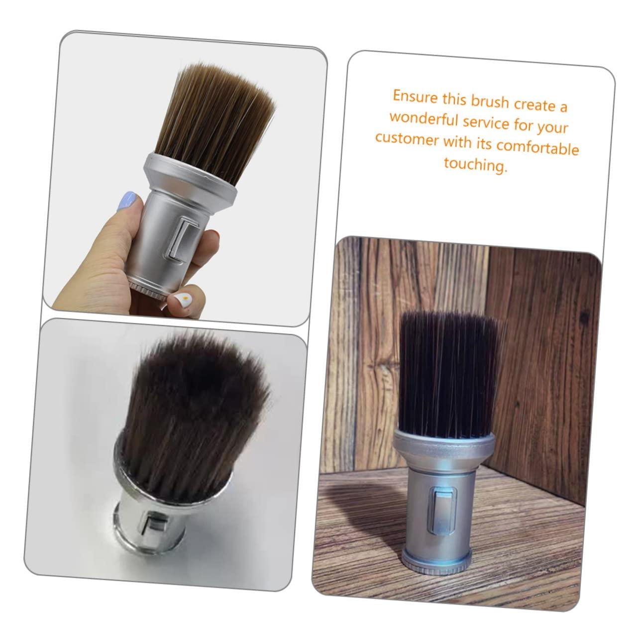WOONEKY WOONEKY Beard Shaving Brush Powder Dusterbody Household Shaving Brush for Barber Hair Salon or Personal Use Silver