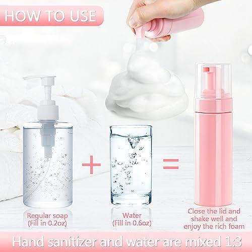 TMLECE TM Foam Pump Bottle 5.1oz/150ml Pink Empty Foam Bottle Pump, Travel Foam Bottle for Soap, Shampoo, Cleaning Foam Dispenser Bottle Refillable (6 Pack)