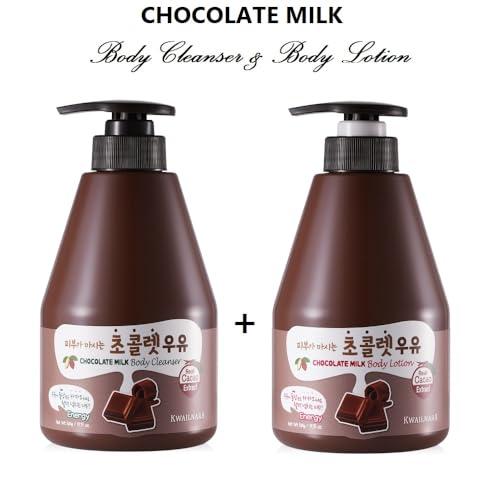 WELCOS WELCOS KWAILNARA Milk Body Cleanser and Body Lotion Set (560 g / 19.75 oz. each) (Chocolate Milk)