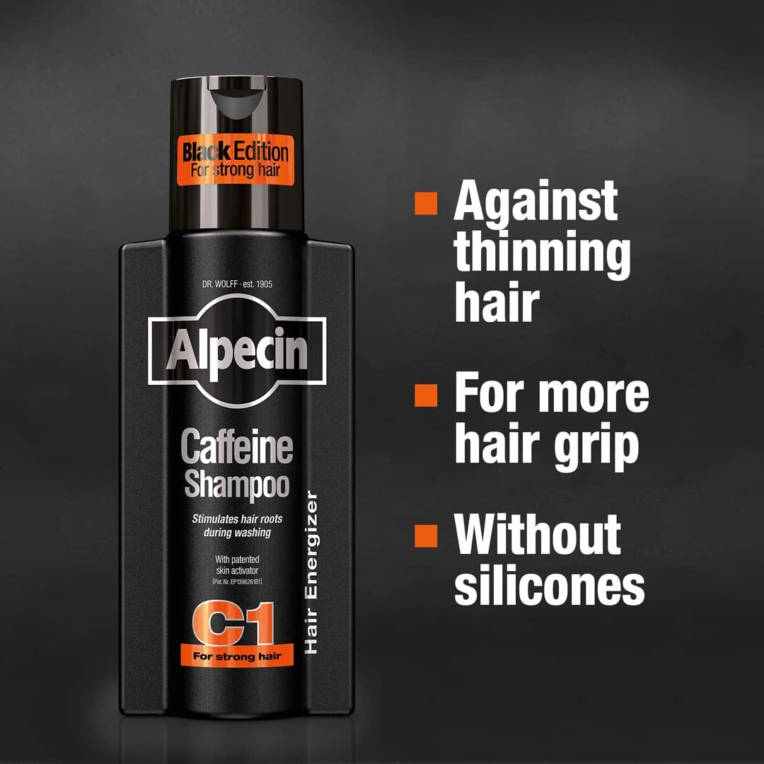 Alpecin Alpecin C1 Caffeine Shampoo Black Edition, 2 x 250 ml – For natural hair growth