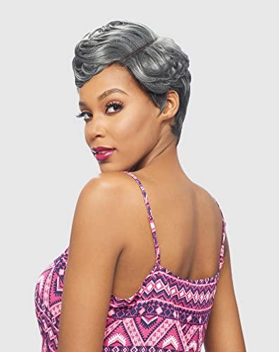 VANESSA VANESSA Party Lace 6 inch Deep Reverse J-part Short Length Wavy Style Heat Wave Synthetic Fashion Wig - DRJ RONDY (BT4007)