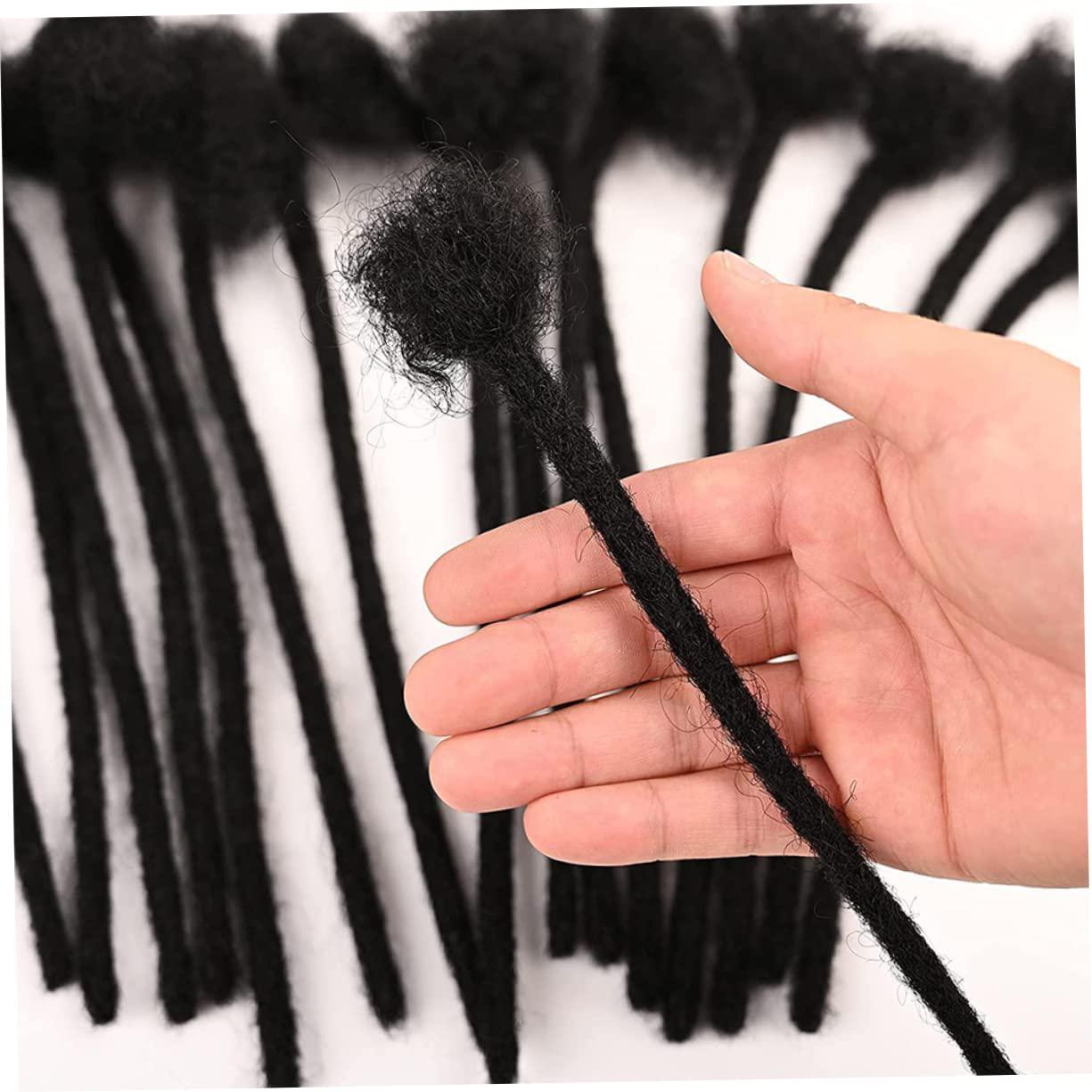 Housoutil Housoutil Real Dreadlocks Hair Bundles Human Hair Dreadlocks Wig Human Hair Bundles Dreadlocks Men Dread Locks Hair Extensions Beads for Hair Wig for Men Hair Extension Clips Black Real Hair