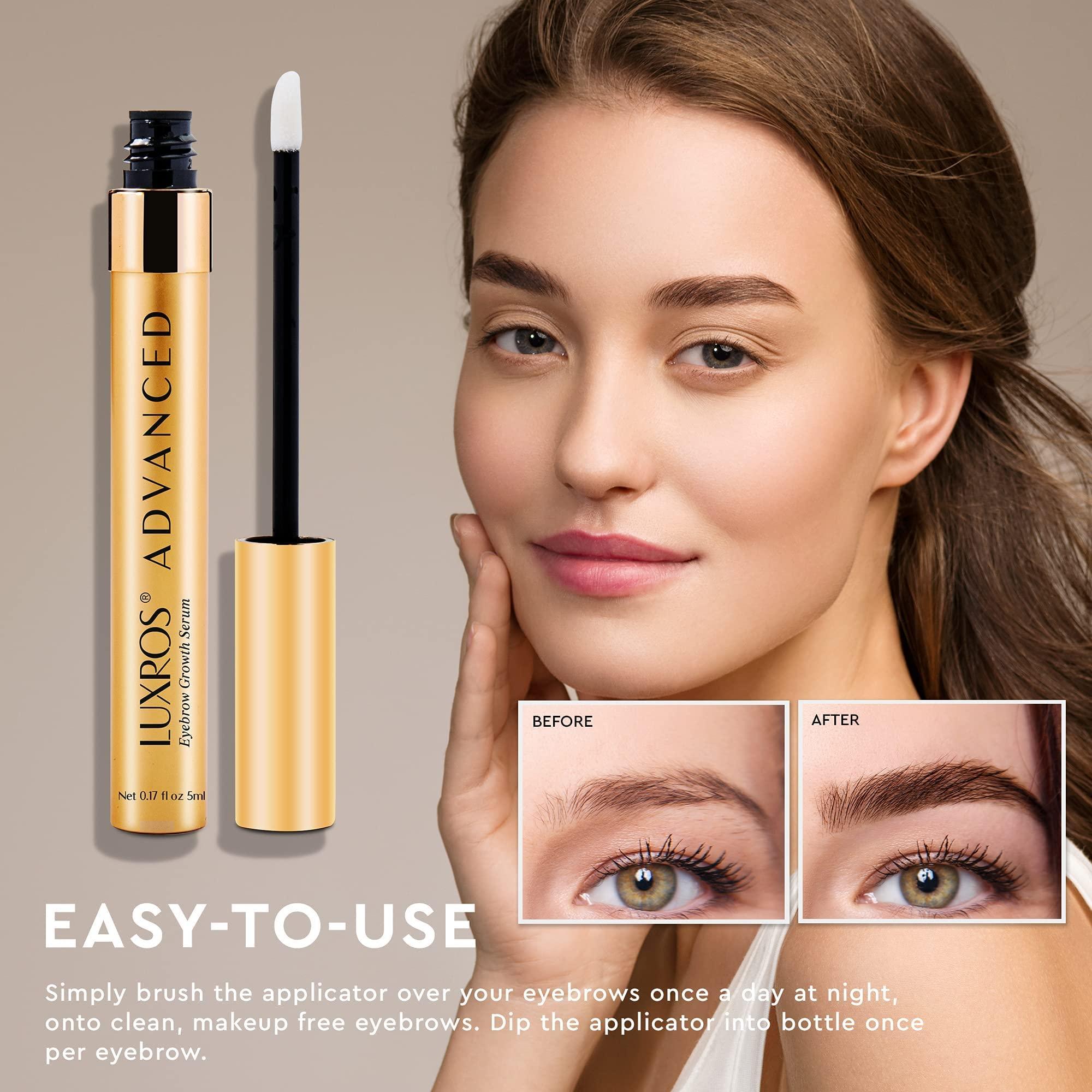 LUXROS Plant-Based Lash & Brow Growth Serum Bundle: Eyelash Growth Serum 5ML + LUXROS Advanced Eyebrow Growth Serum 5ML - Thick, Strong Lashes & Brows - No Parabens - Made in USA