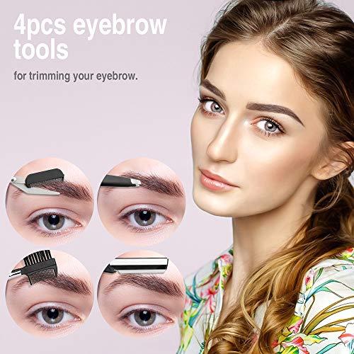 Mostfun 4 Pcs Eyebrow Trimming Kit Eyebrow Grooming Set with Tweezers Scissors Eyebrow Razor and Eyebrow Brush for Women and Men