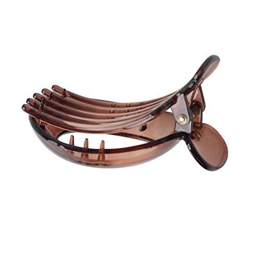 Suoirblss 2 Pcs Womens Round Circle Side Slide Bun French Hair Clip Hair Comb Resin BB Clip High-grade Headwear Hair Claw Clamp Clip (Brown)