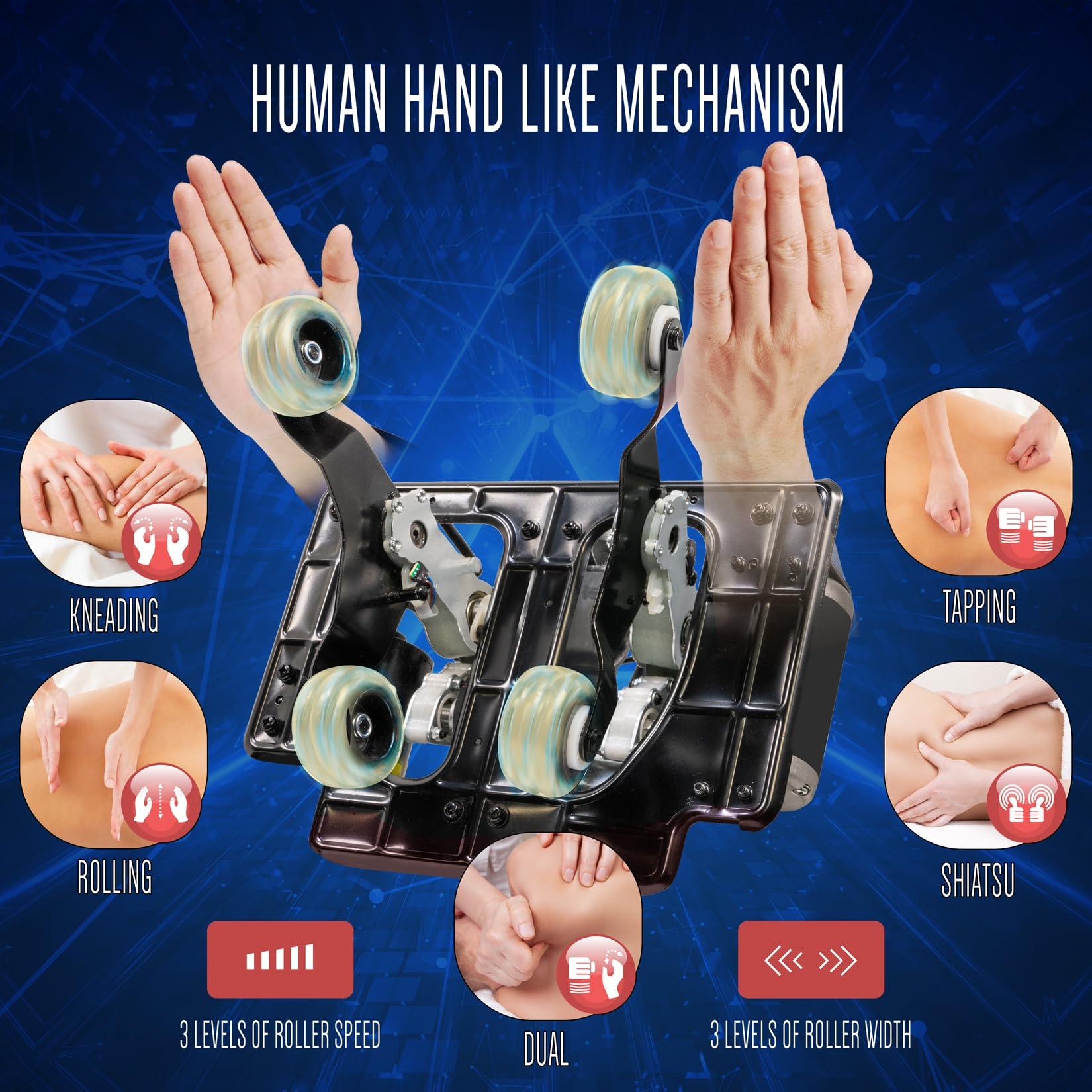 RELAXONCHAIR RELAXONCHAIR Massage Chair,Jasper Full Body Zero Gravity Massage Chair, Deep Tissue SL-Track Recliner, Robotic Massage Hands, Bluetooth Speakers, Foot Rollers, Heat & Air Massage Therapy, US Warranty