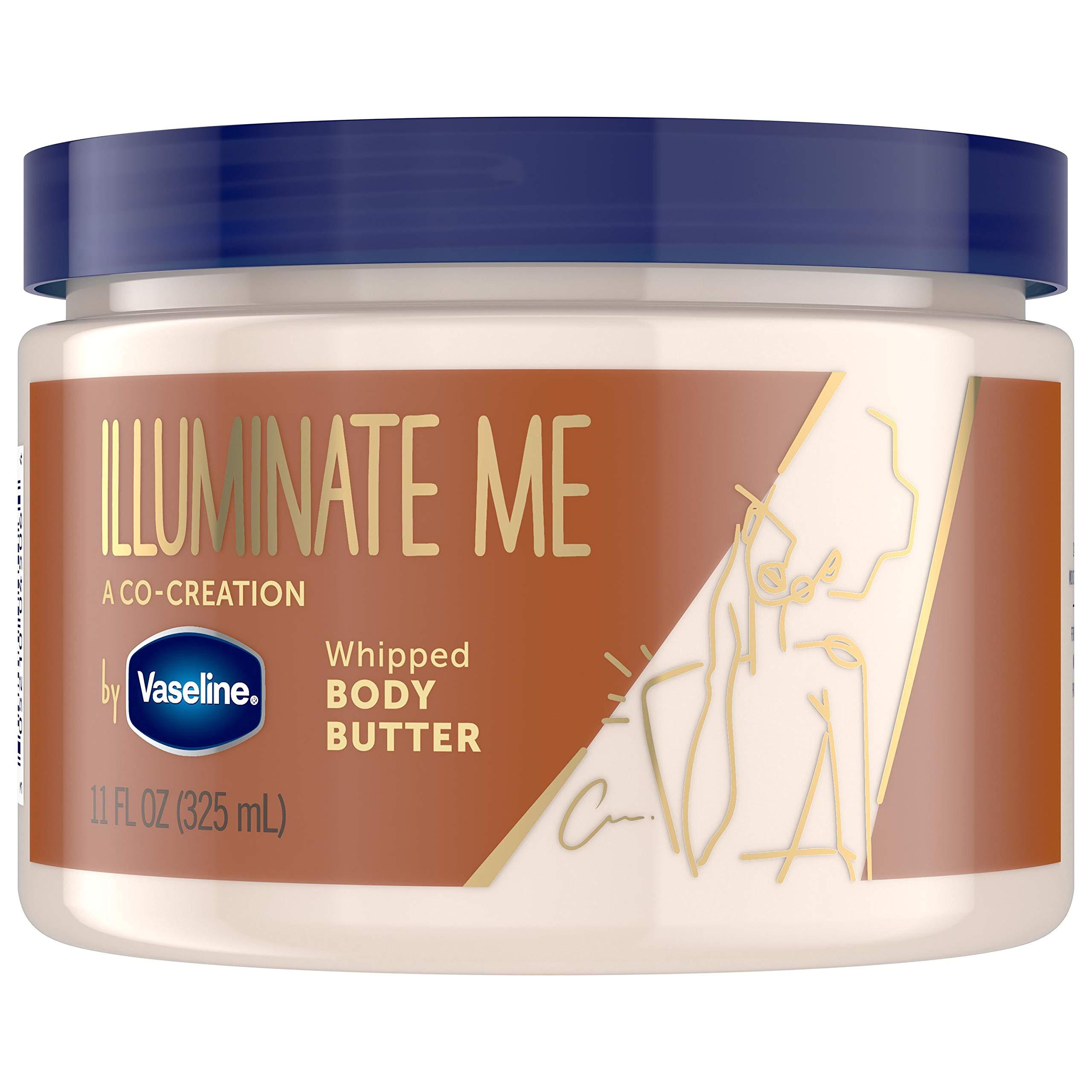 Vaseline Vaseline Illuminate Me Body Butter Whipped Body Butter Created & Radiant X Deep Nourishment Body Cream 100% Pure Shea Butter, Coconut Oil, Vitamin C, & Peptides 10 oz