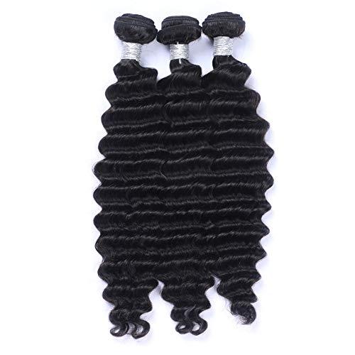 Tony beauty hair Tony Beauty Hair Deep Wave Peruvian Human Hair Weave Bundles with Frontal Black Deep Wave Curly Virgin Hair Full Frontal 13x4 Lace Closure with Bundles Wavy Human hair Wefts (26 26 26+20)