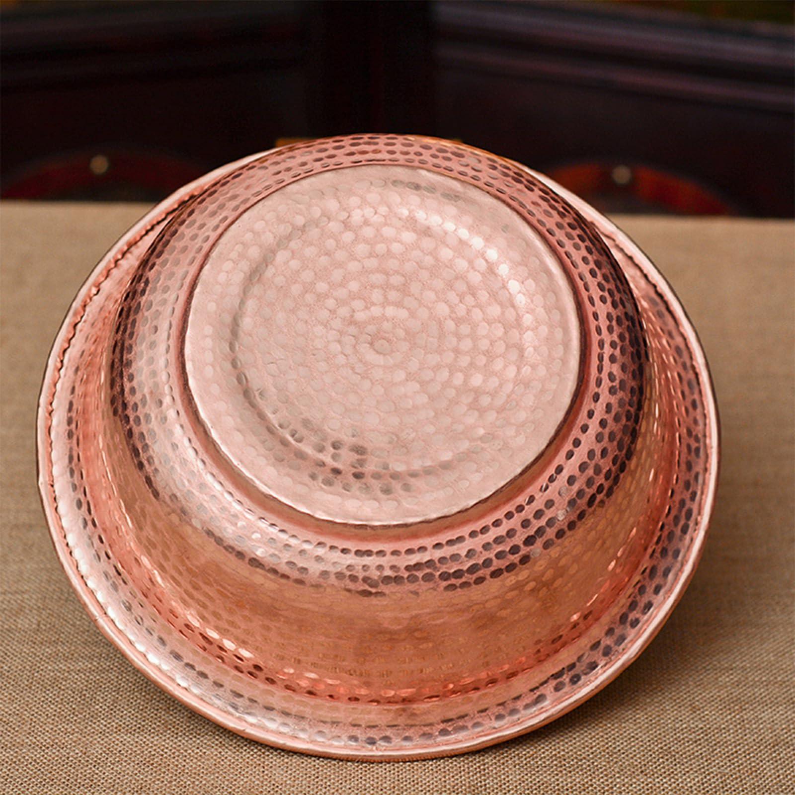 morigeny morigeny Hand-Hammered Copper Basin, Portable Pedicure Foot Soak Copper Bowls, Copper Fire Bowl for Camping Picnic Incinerator Barrel, 40cm