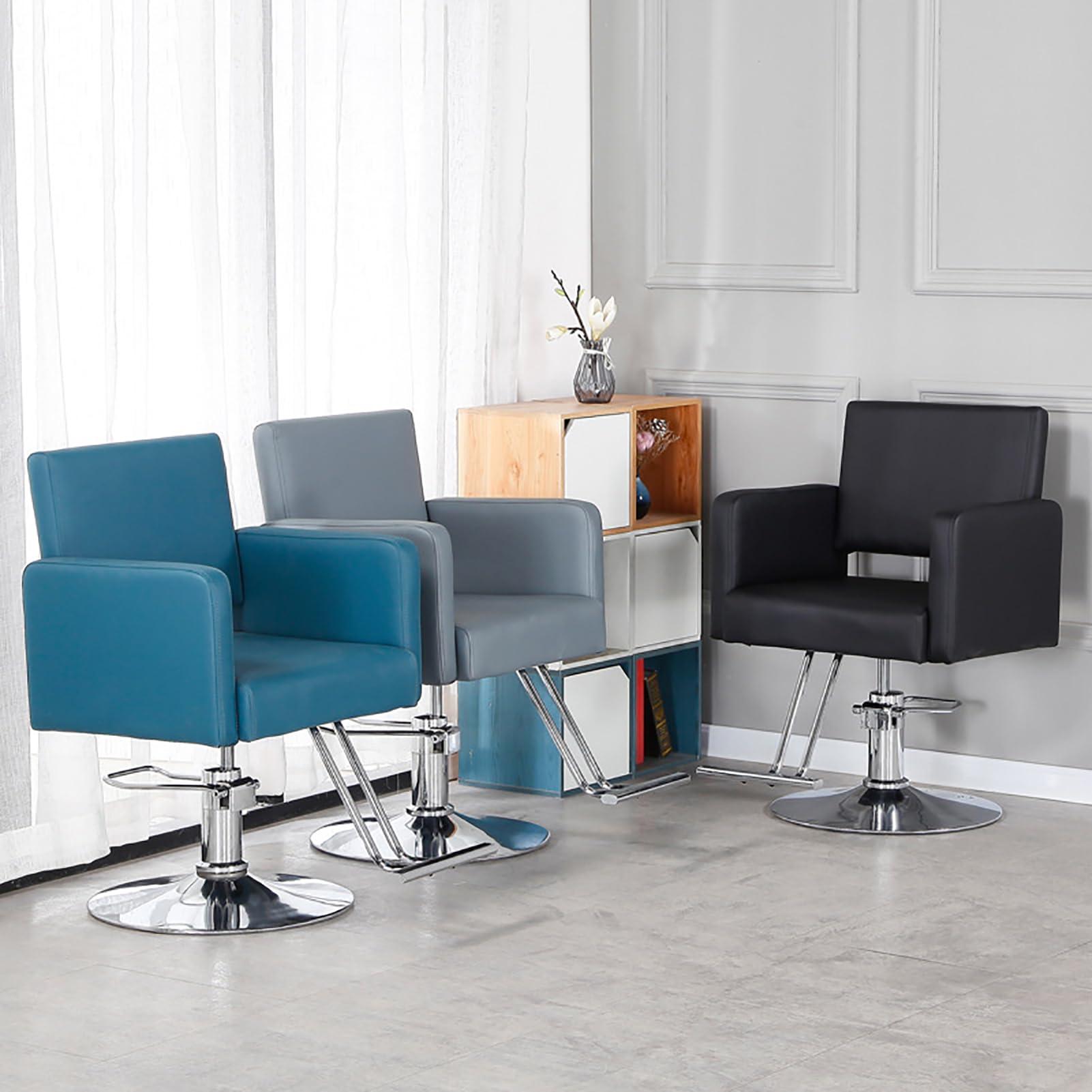 NaKeah NaKeah Barber Chair Salon Chair Styling Chair Heavy Duty Beauty Salon Barber Chairs Hydraulic Pump Swivel Hair Cutting Chairs Salon Shampoo Equipment,H