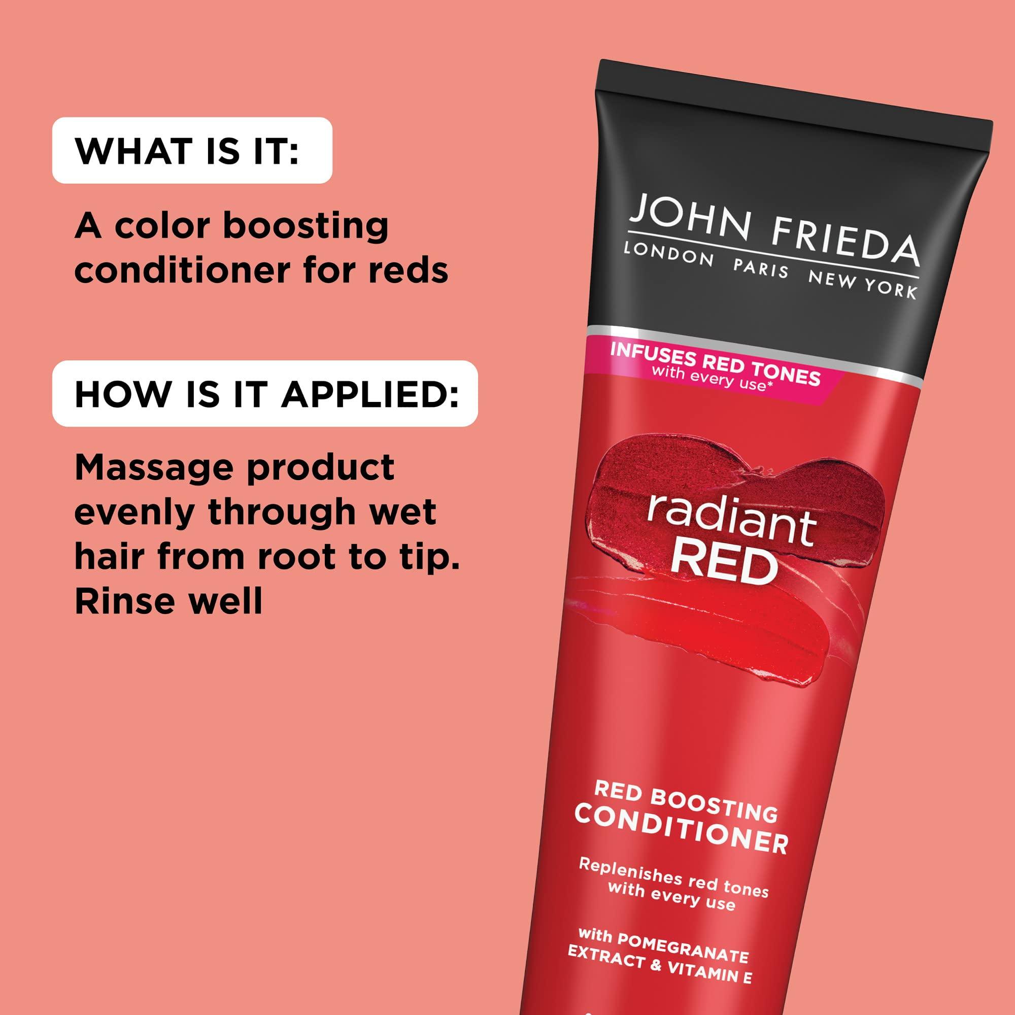 John Frieda John Frieda Radiant Red, Red Boosting Conditioner, Hydrates and Enhances Red Tones with Pomegranate Extract and Vitamin E for Natural or Color-Treated Red Hair, 8.3 Oz, Pack of 2