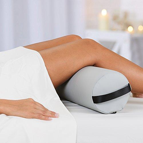EarthLite EARTHLITE Massage Bolster Pillow Full Round Durable, Easy to clean 100% PU Upholstery incl. Strap Handle/Professional Quality CFC-FREE/Back Pain Relief, Mystic Blue